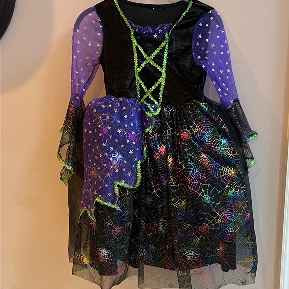 Chasing Fireflies Other - Chasing Fireflies Purple and Black Starry Witch Costume with Hat